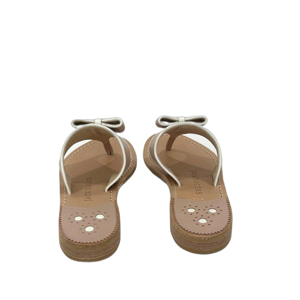 Jack Rogers Sandals Women’s Size 7.5 Color Pink White Giselle Bow Leather - Picture 5 of 10